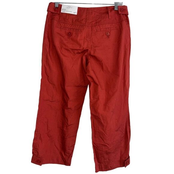 Ann Taylor LOFT  NWT Size 4P Petite Rust Crop Pants "ann" NEW - Picture 5 of 8